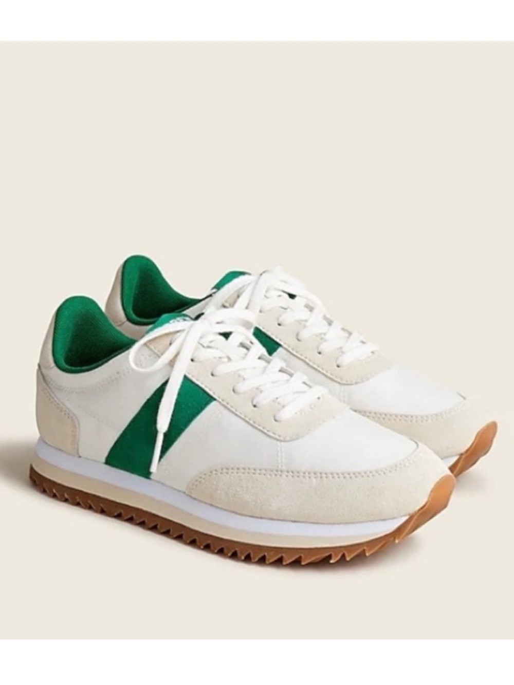 J.Crew Sneaker Tennis Shoes Trainer Suede Nylon Cushioned 7 Green sneaker